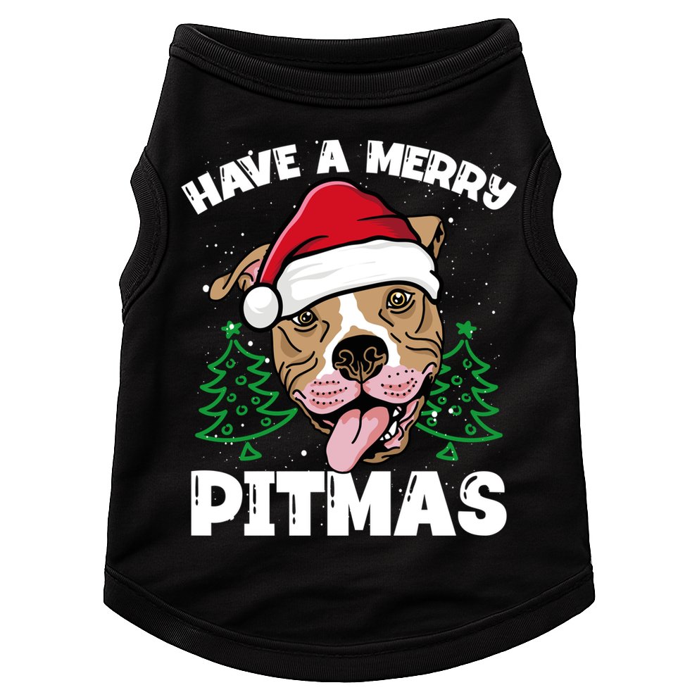 Have A Merry Pitmas Dog Owner Pitbull Dog Christmas Day Gift Doggie Tank