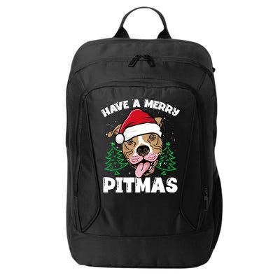 Have A Merry Pitmas Dog Owner Pitbull Dog Christmas Day Gift City Backpack