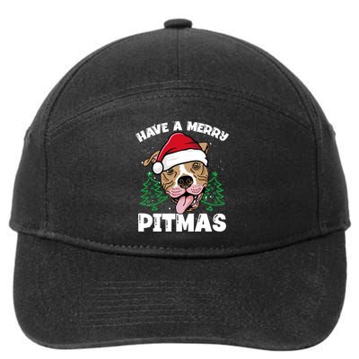 Have A Merry Pitmas Dog Owner Pitbull Dog Christmas Day Gift 7-Panel Snapback Hat