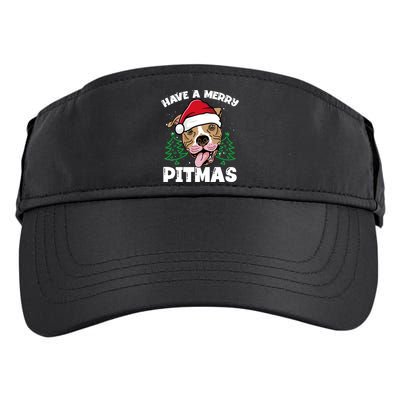 Have A Merry Pitmas Dog Owner Pitbull Dog Christmas Day Gift Adult Drive Performance Visor
