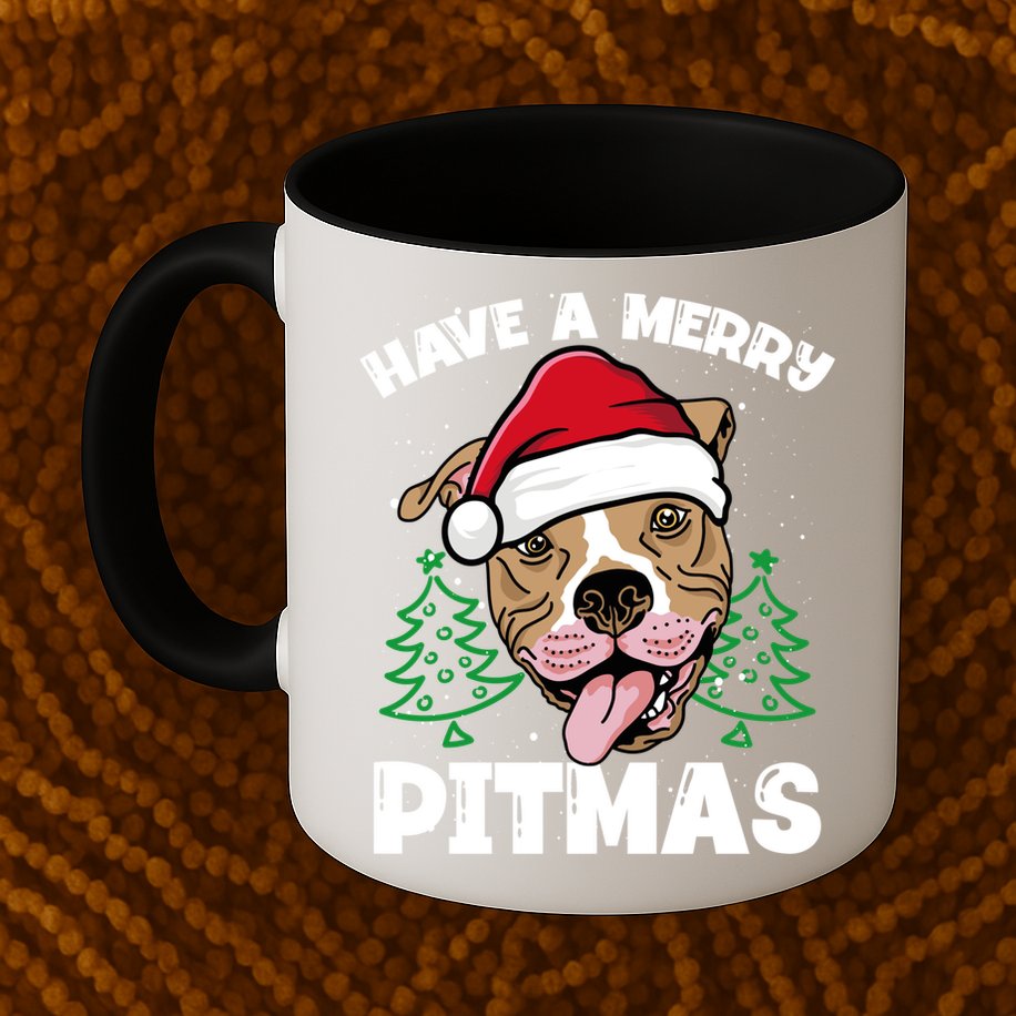 Have A Merry Pitmas Dog Owner Pitbull Dog Christmas Day Gift Mug