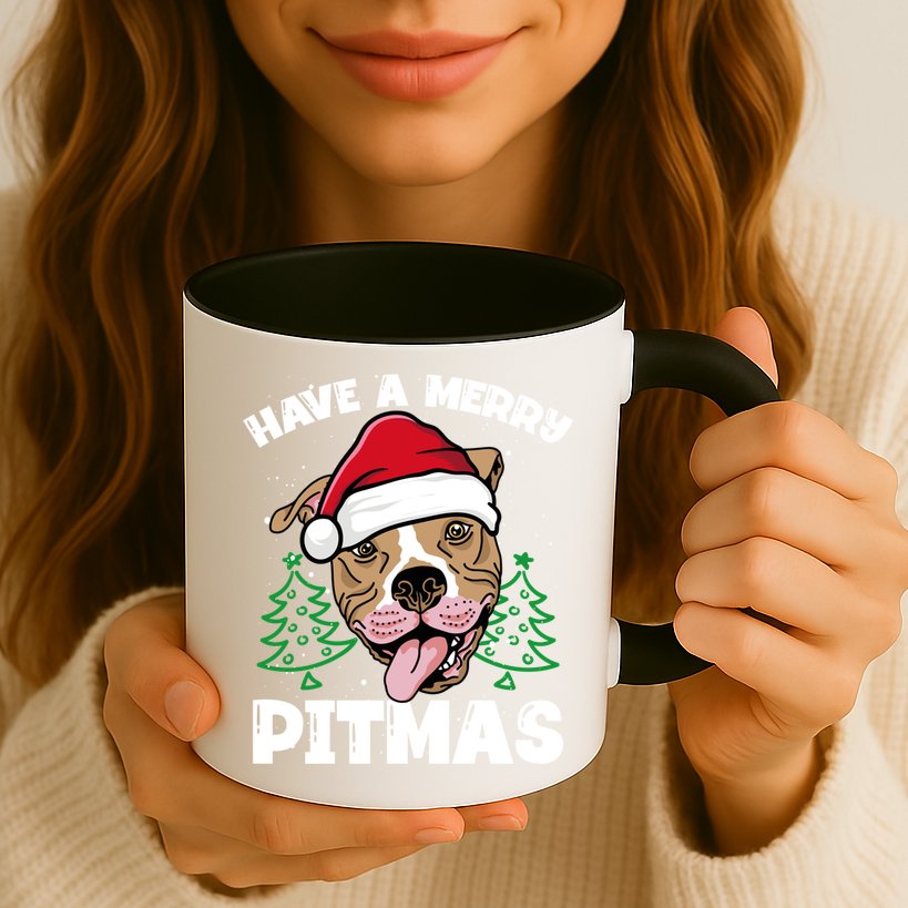 Have A Merry Pitmas Dog Owner Pitbull Dog Christmas Day Gift Mug