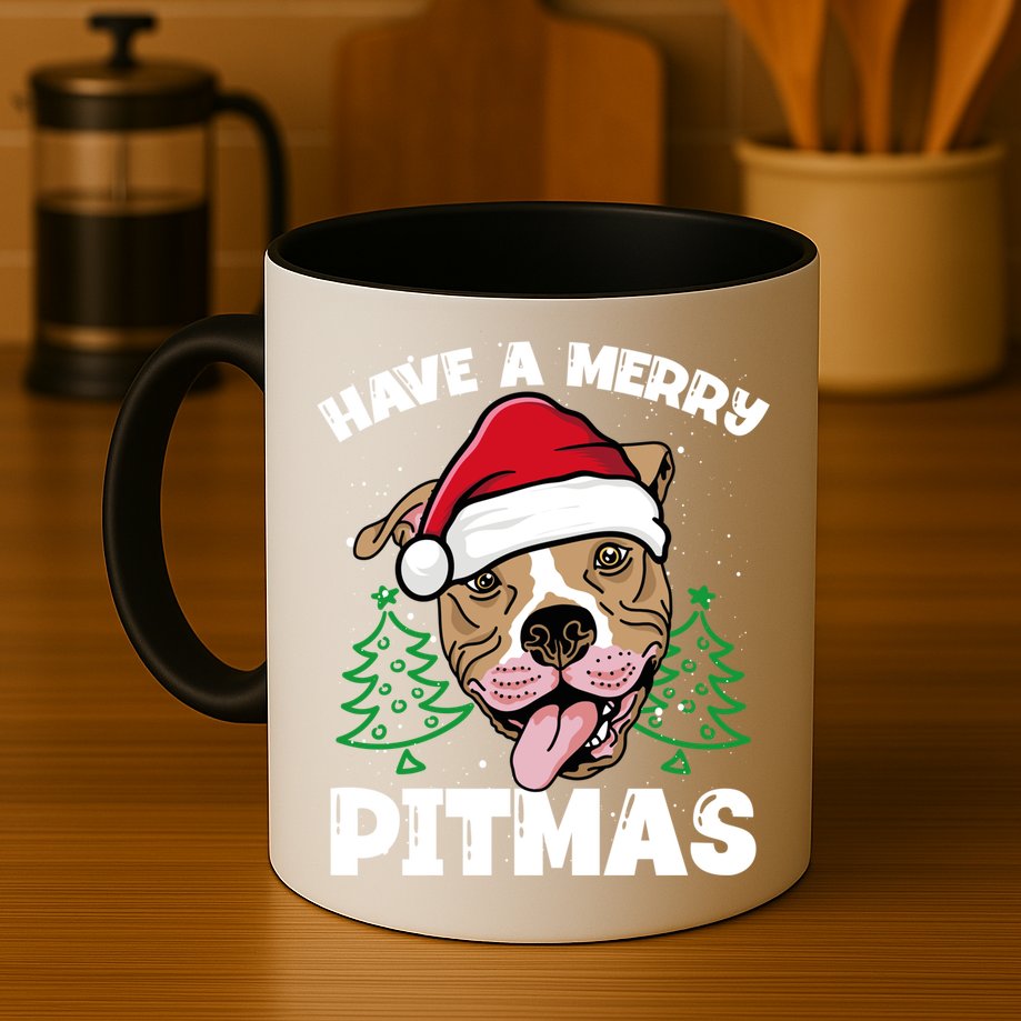 Have A Merry Pitmas Dog Owner Pitbull Dog Christmas Day Gift Mug