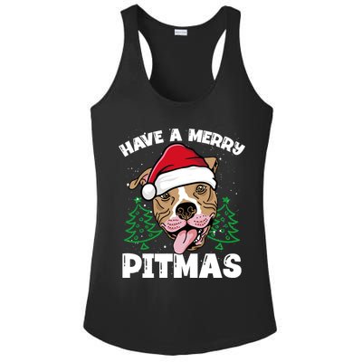 Have A Merry Pitmas Dog Owner Pitbull Dog Christmas Day Gift Ladies PosiCharge Competitor Racerback Tank