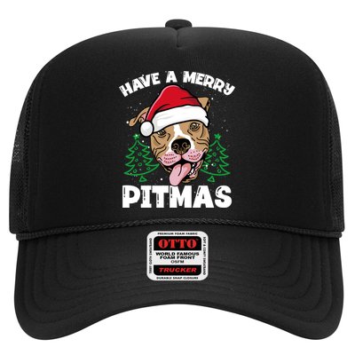 Have A Merry Pitmas Dog Owner Pitbull Dog Christmas Day Gift Trucker Hat