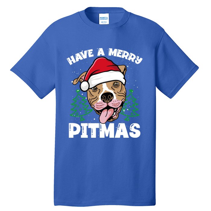 Have A Merry Pitmas Dog Owner Pitbull Dog Christmas Day Gift Tall T-Shirt