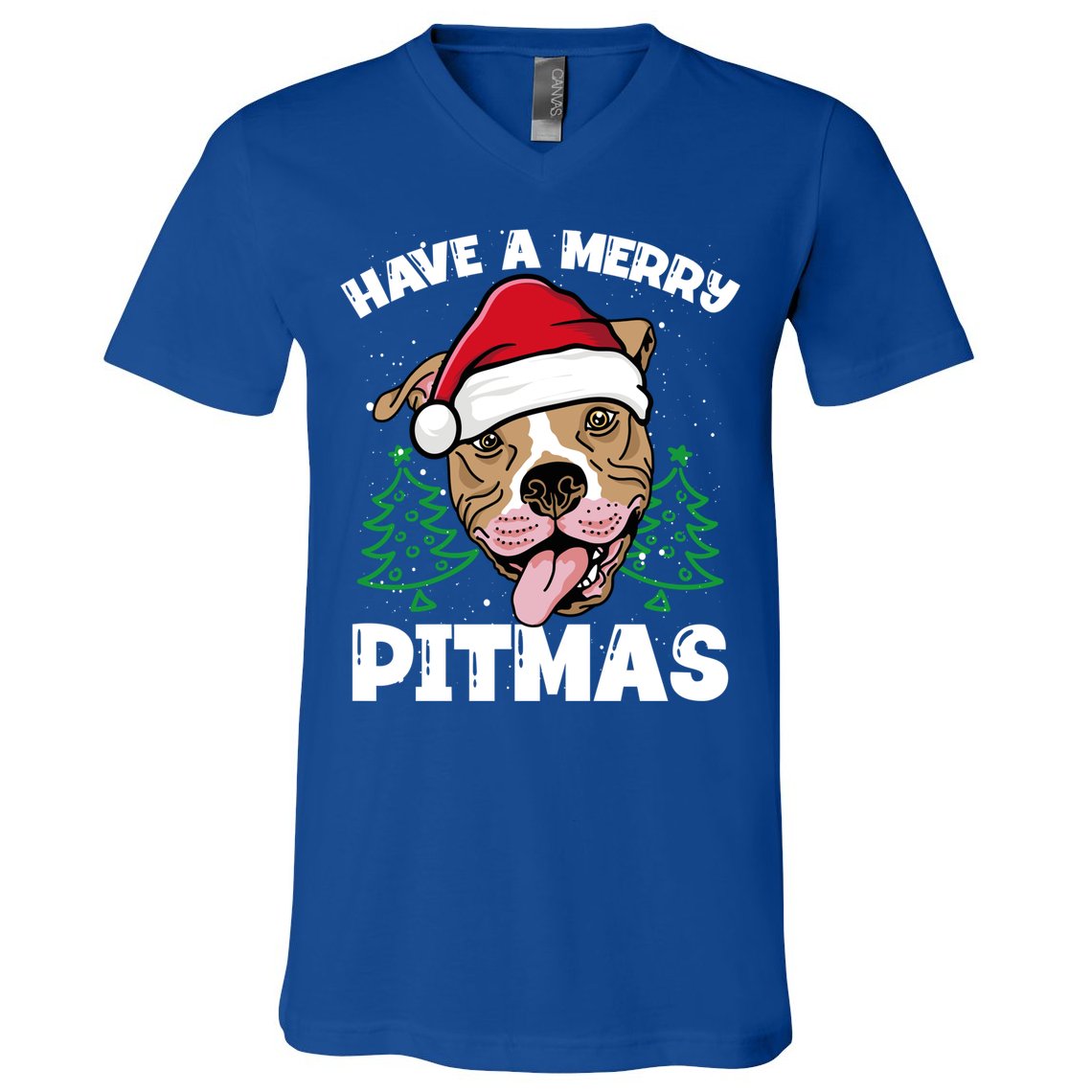 Have A Merry Pitmas Dog Owner Pitbull Dog Christmas Day Gift V-Neck T-Shirt