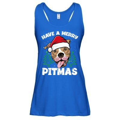 Have A Merry Pitmas Dog Owner Pitbull Dog Christmas Day Gift Ladies Essential Flowy Tank