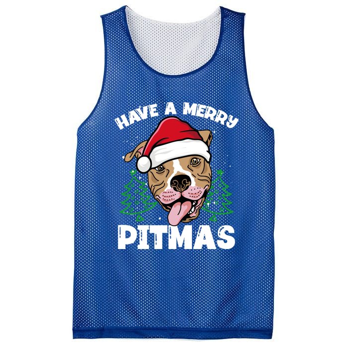 Have A Merry Pitmas Dog Owner Pitbull Dog Christmas Day Gift Mesh Reversible Basketball Jersey Tank