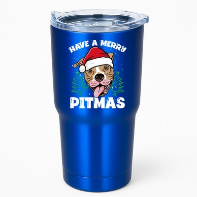 Have A Merry Pitmas Dog Owner Pitbull Dog Christmas Day Gift Tumbler