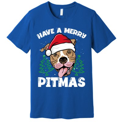 Have A Merry Pitmas Dog Owner Pitbull Dog Christmas Day Gift Premium T-Shirt