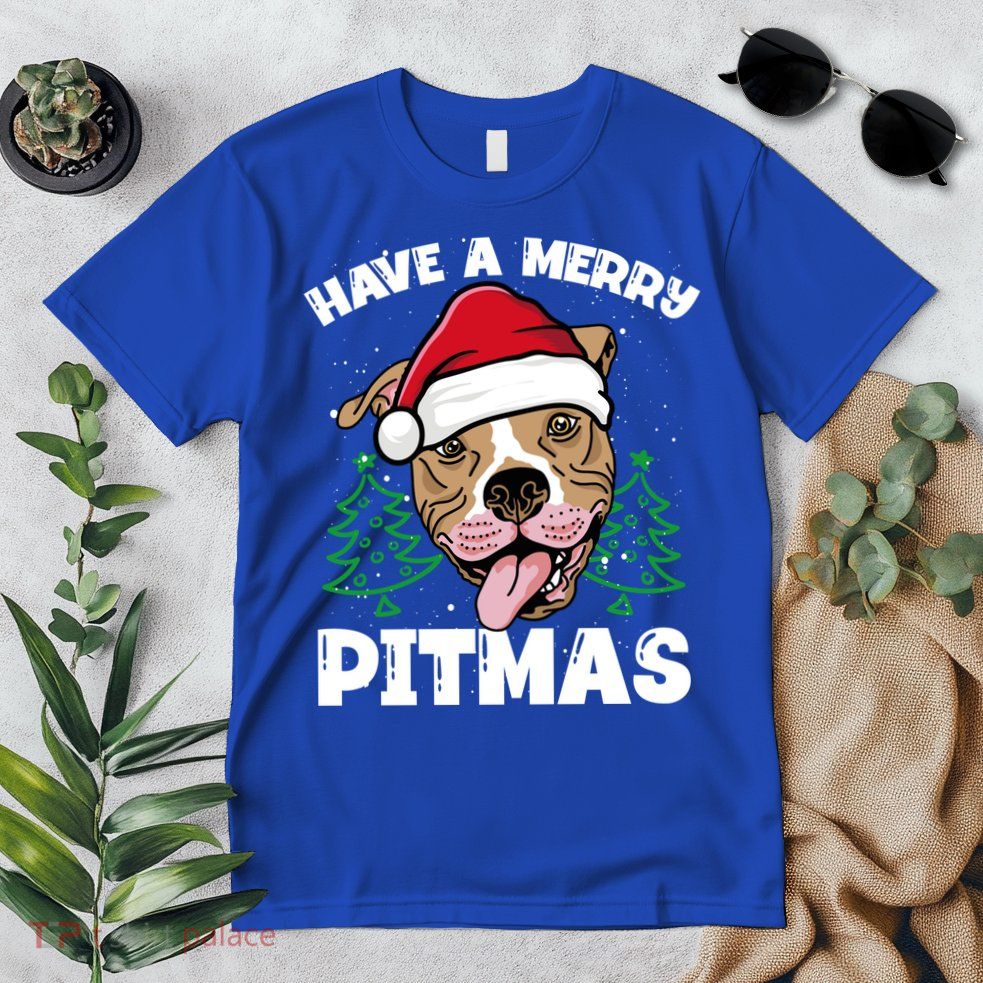 Have A Merry Pitmas Dog Owner Pitbull Dog Christmas Day Gift Premium T-Shirt