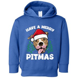 Have A Merry Pitmas Dog Owner Pitbull Dog Christmas Day Gift Toddler Hoodie