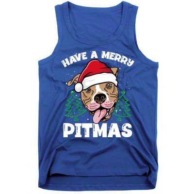 Have A Merry Pitmas Dog Owner Pitbull Dog Christmas Day Gift Tank Top