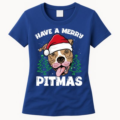 Have A Merry Pitmas Dog Owner Pitbull Dog Christmas Day Gift Womens T-Shirt