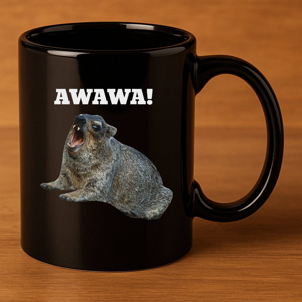 Hyrax Awawa Meme 11oz C Handle Ceramic Mug
