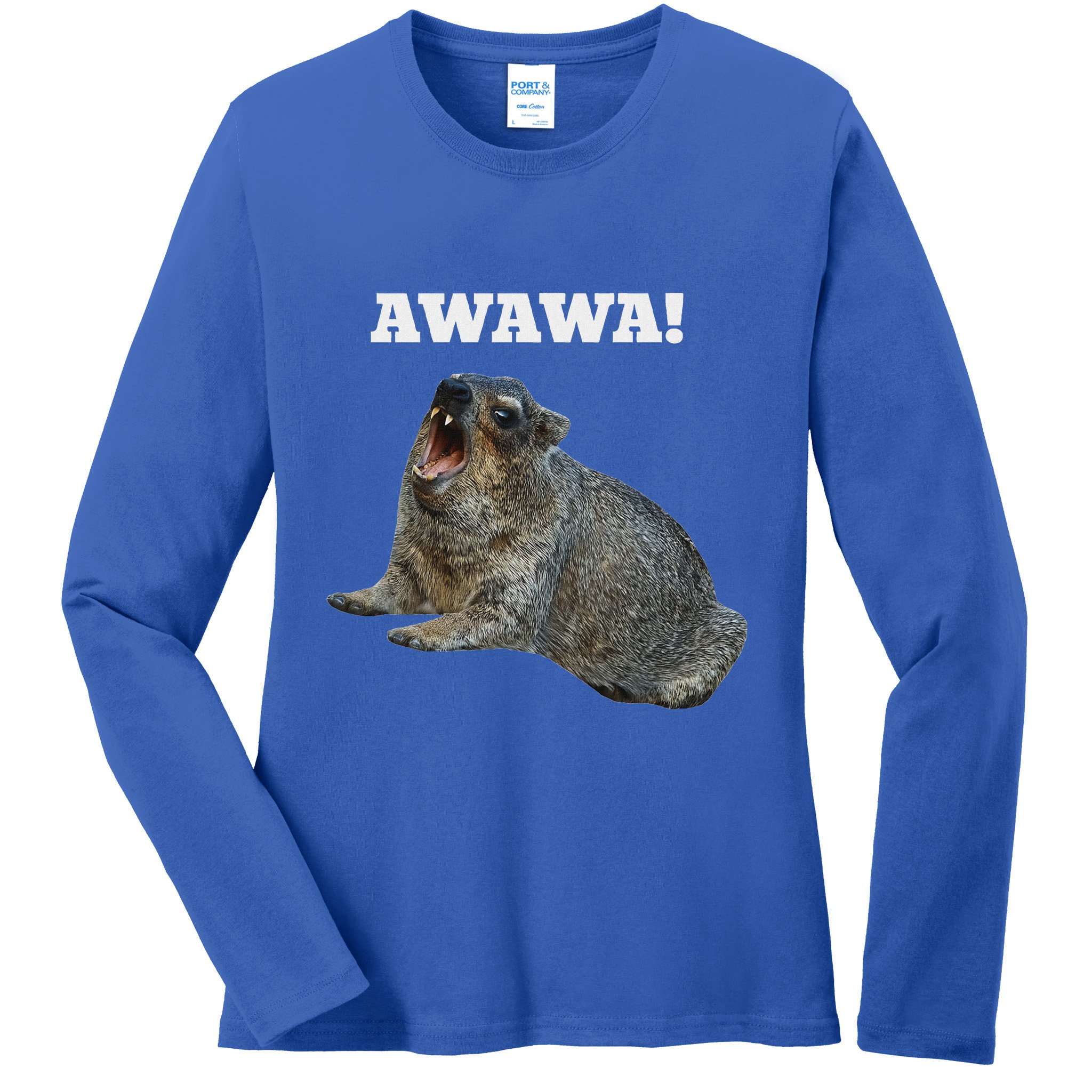 Hyrax Awawa Meme Ladies Long Sleeve Shirt