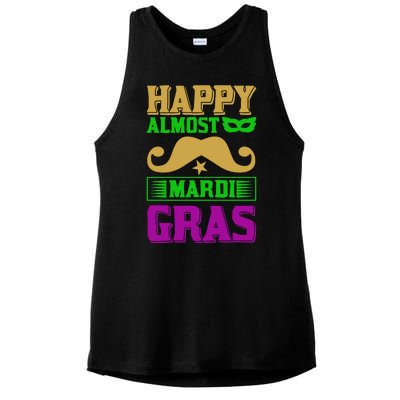 Happy Almost Mardi Gras Ladies PosiCharge Tri-Blend Wicking Tank