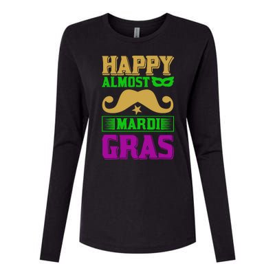 Happy Almost Mardi Gras Womens Cotton Relaxed Long Sleeve T-Shirt