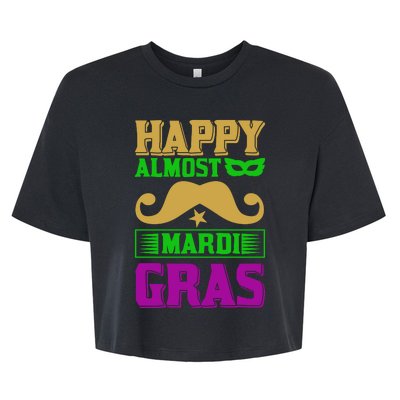 Happy Almost Mardi Gras Bella+Canvas Jersey Crop Tee