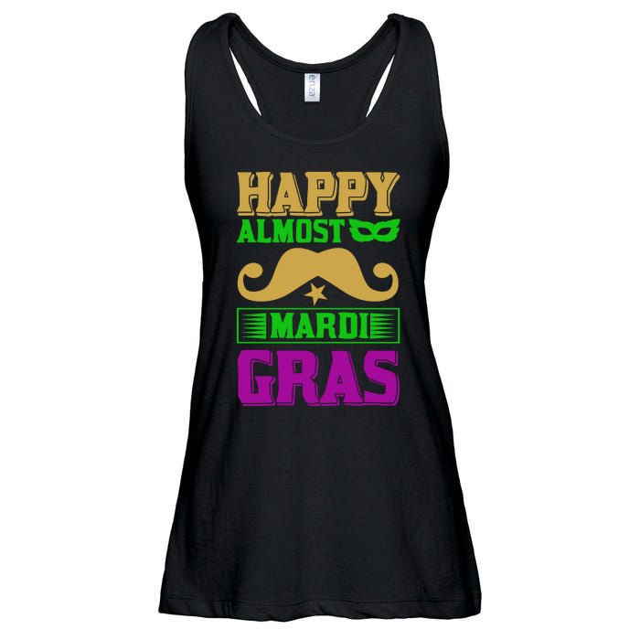 Happy Almost Mardi Gras Ladies Essential Flowy Tank