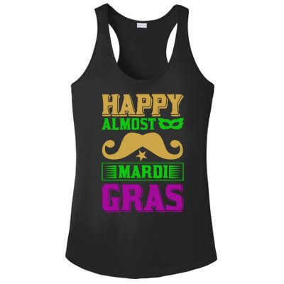 Happy Almost Mardi Gras Ladies PosiCharge Competitor Racerback Tank