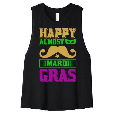 Happy Almost Mardi Gras Women's Racerback Cropped Tank