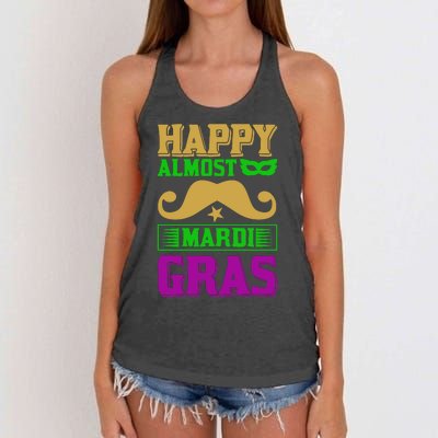 Happy Almost Mardi Gras Women's Knotted Racerback Tank