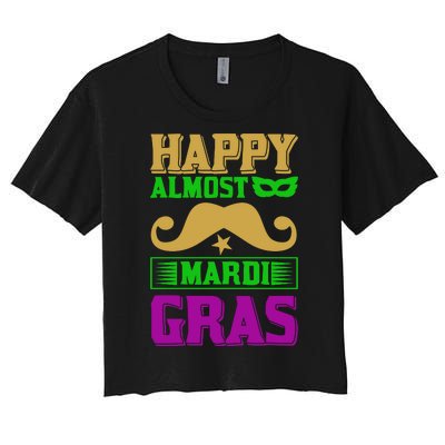 Happy Almost Mardi Gras Women's Crop Top Tee