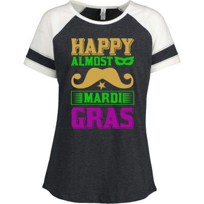 Happy Almost Mardi Gras Enza Ladies Jersey Colorblock Tee