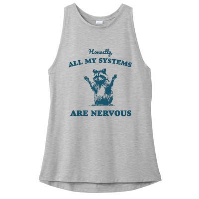 Honestly All My Systems Are Nervous Vintage Ladies PosiCharge Tri-Blend Wicking Tank