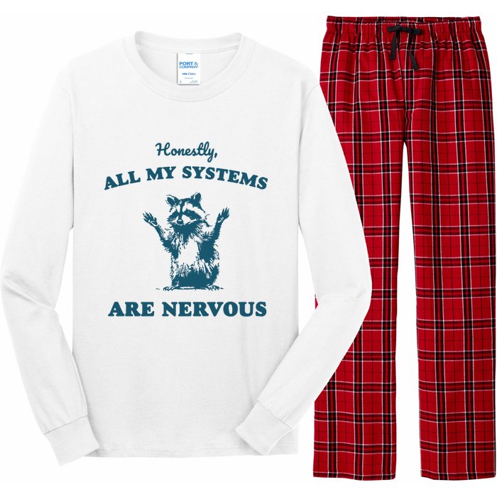 Honestly All My Systems Are Nervous Vintage Long Sleeve Pajama Set