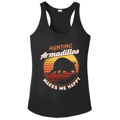 Hunting Armadillos Makes Me Happy Armadillo Lover Armadillo Ladies PosiCharge Competitor Racerback Tank