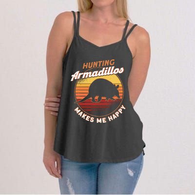 Hunting Armadillos Makes Me Happy Armadillo Lover Armadillo Women's Strappy Tank