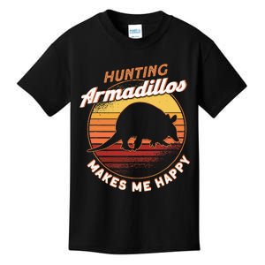 Hunting Armadillos Makes Me Happy Armadillo Lover Armadillo Kids T-Shirt