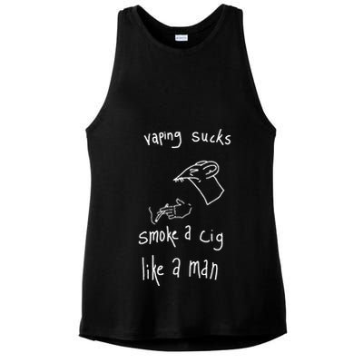 Heart Attack Man Vaping Sucks Smoke A Cig Like A Man Ladies PosiCharge Tri-Blend Wicking Tank