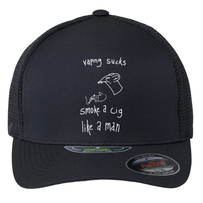 Heart Attack Man Vaping Sucks Smoke A Cig Like A Man Flexfit Unipanel Trucker Cap
