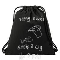 Heart Attack Man Vaping Sucks Smoke A Cig Like A Man Drawstring Bag