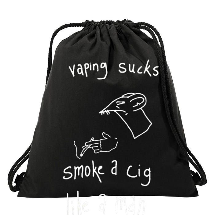 Heart Attack Man Vaping Sucks Smoke A Cig Like A Man Drawstring Bag