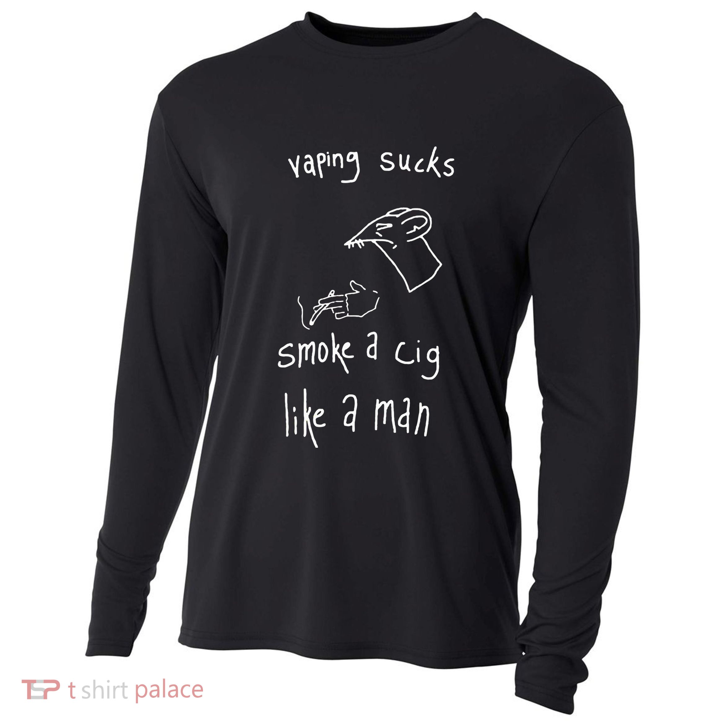Heart Attack Man Vaping Sucks Smoke A Cig Like A Man Cooling Performance Long Sleeve Crew
