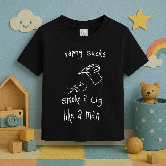 Heart Attack Man Vaping Sucks Smoke A Cig Like A Man Toddler T-Shirt