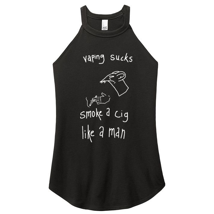Heart Attack Man Vaping Sucks Smoke A Cig Like A Man Women's Perfect Tri Rocker Tank