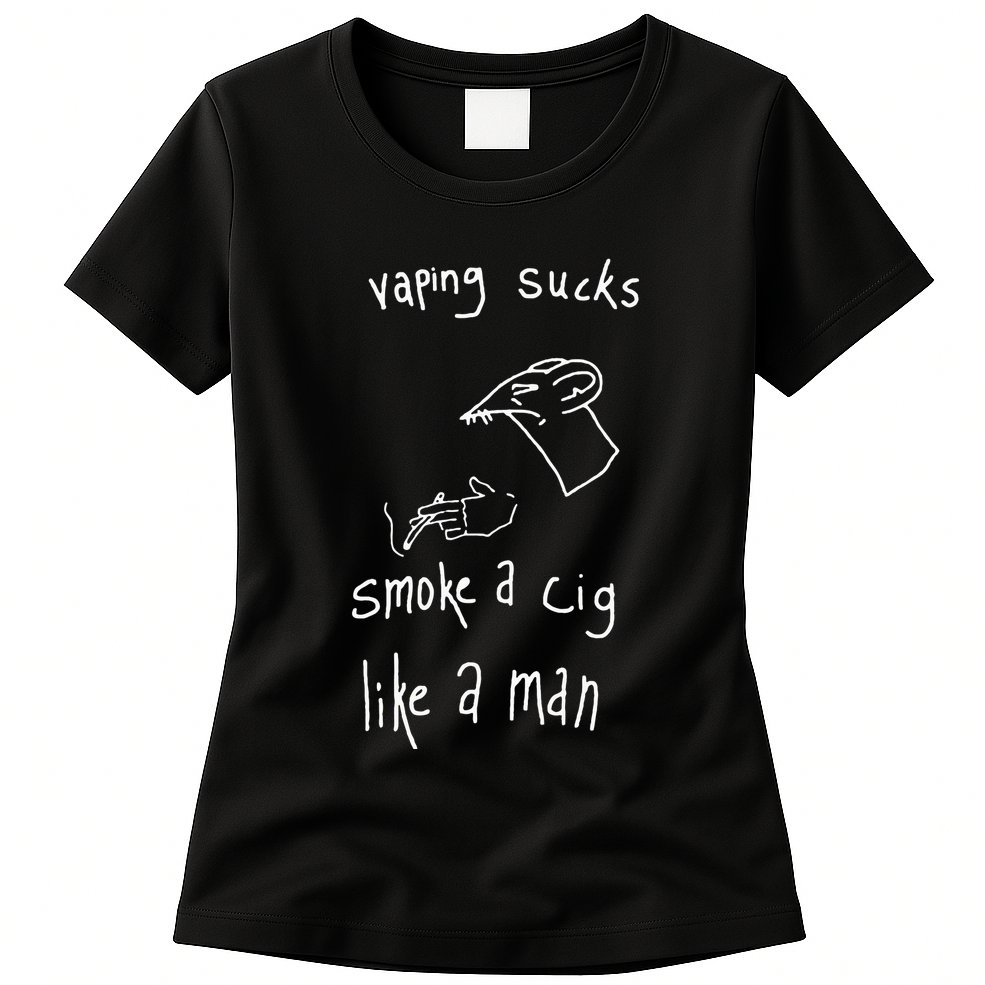 Heart Attack Man Vaping Sucks Smoke A Cig Like A Man Womens T-Shirt