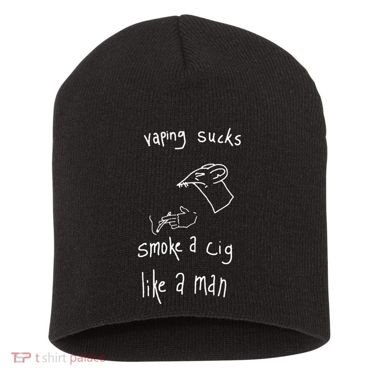 Heart Attack Man Vaping Sucks Smoke A Cig Like A Man Short Acrylic Beanie