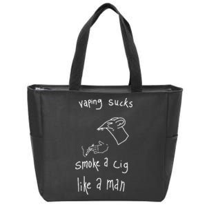 Heart Attack Man Vaping Sucks Smoke A Cig Like A Man Zip Tote Bag