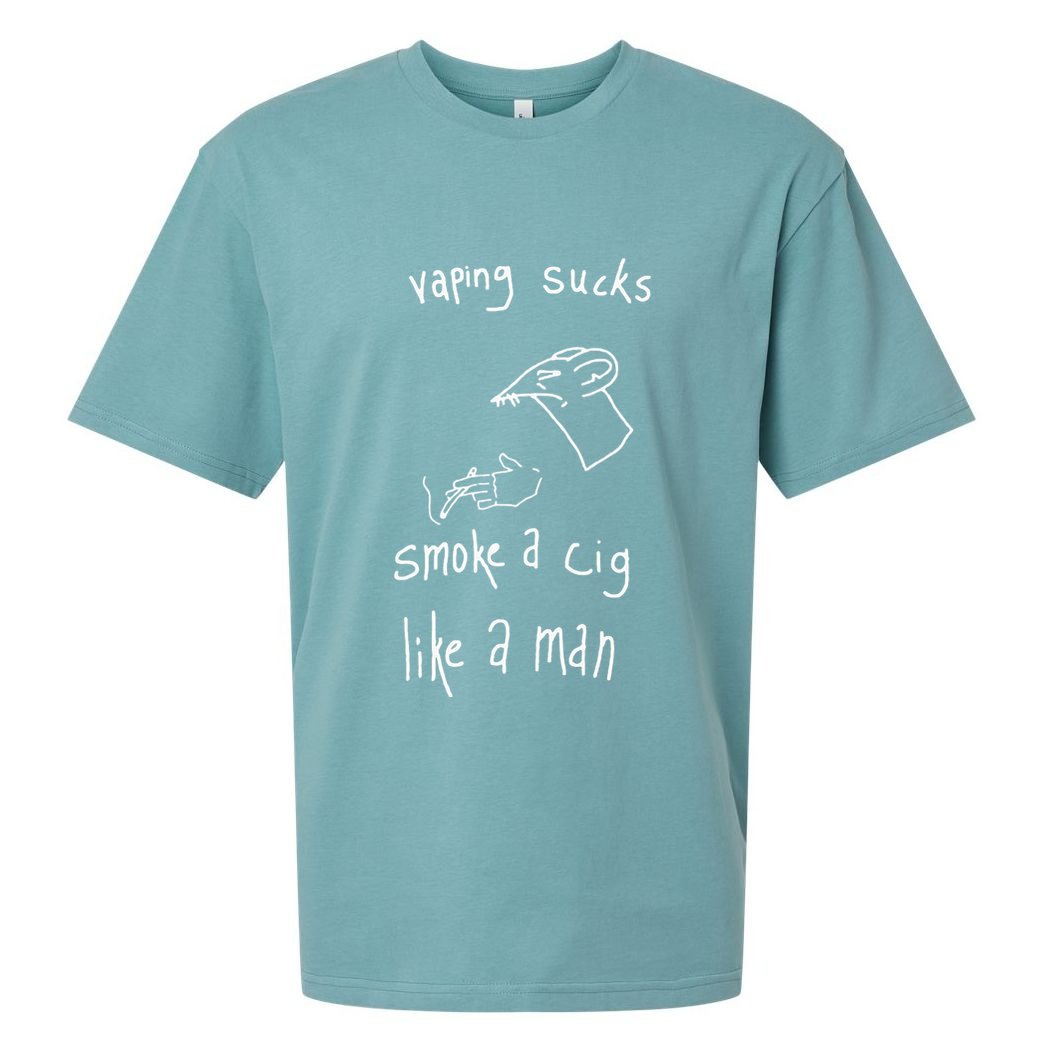 Heart Attack Man Vaping Sucks Smoke A Cig Like A Man Sueded Cloud Jersey T-Shirt