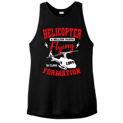 Helicopter A Million Parts Flying In Close Formation Heli Ladies PosiCharge Tri-Blend Wicking Tank