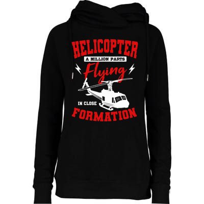 Helicopter A Million Parts Flying In Close Formation Heli Womens Funnel Neck Pullover Hood