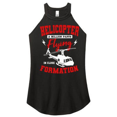 Helicopter A Million Parts Flying In Close Formation Heli Women's Perfect Tri Rocker Tank