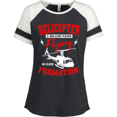 Helicopter A Million Parts Flying In Close Formation Heli Enza Ladies Jersey Colorblock Tee